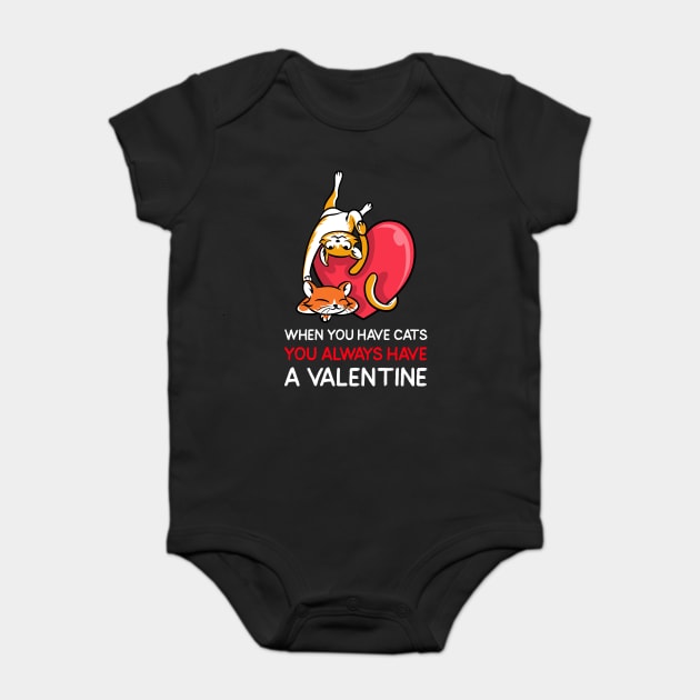 Valentine Cats Baby Bodysuit by MCAL Tees